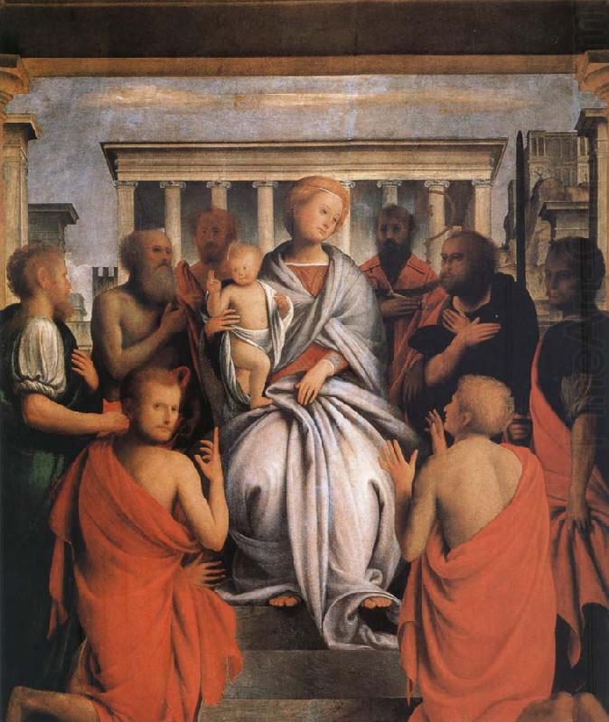 Bartolomeo Suardi The Madonna and the Nino with eight holy china oil painting image